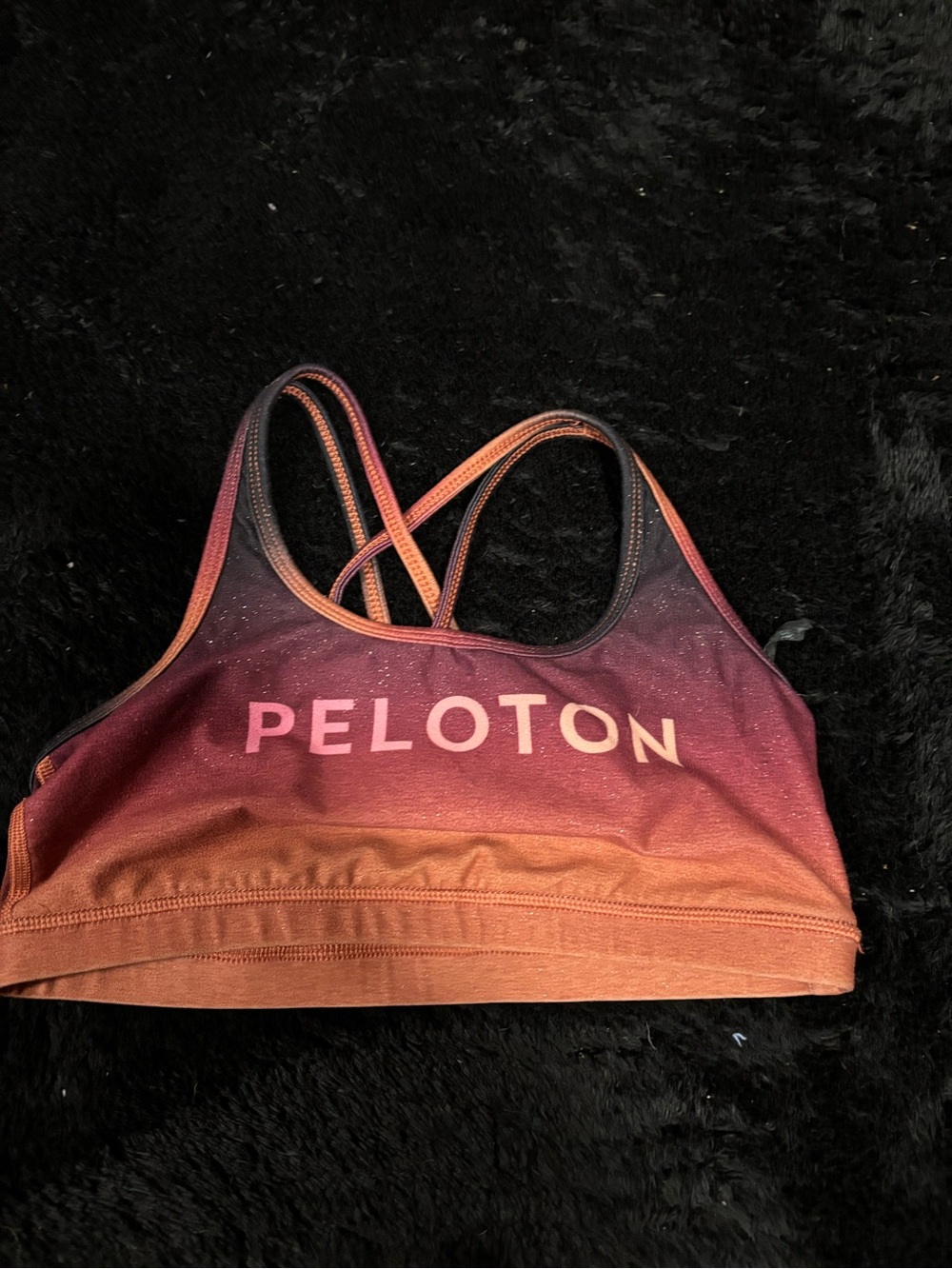 Peloton Ombre Crisscross Sports Bra in Pink and Orange